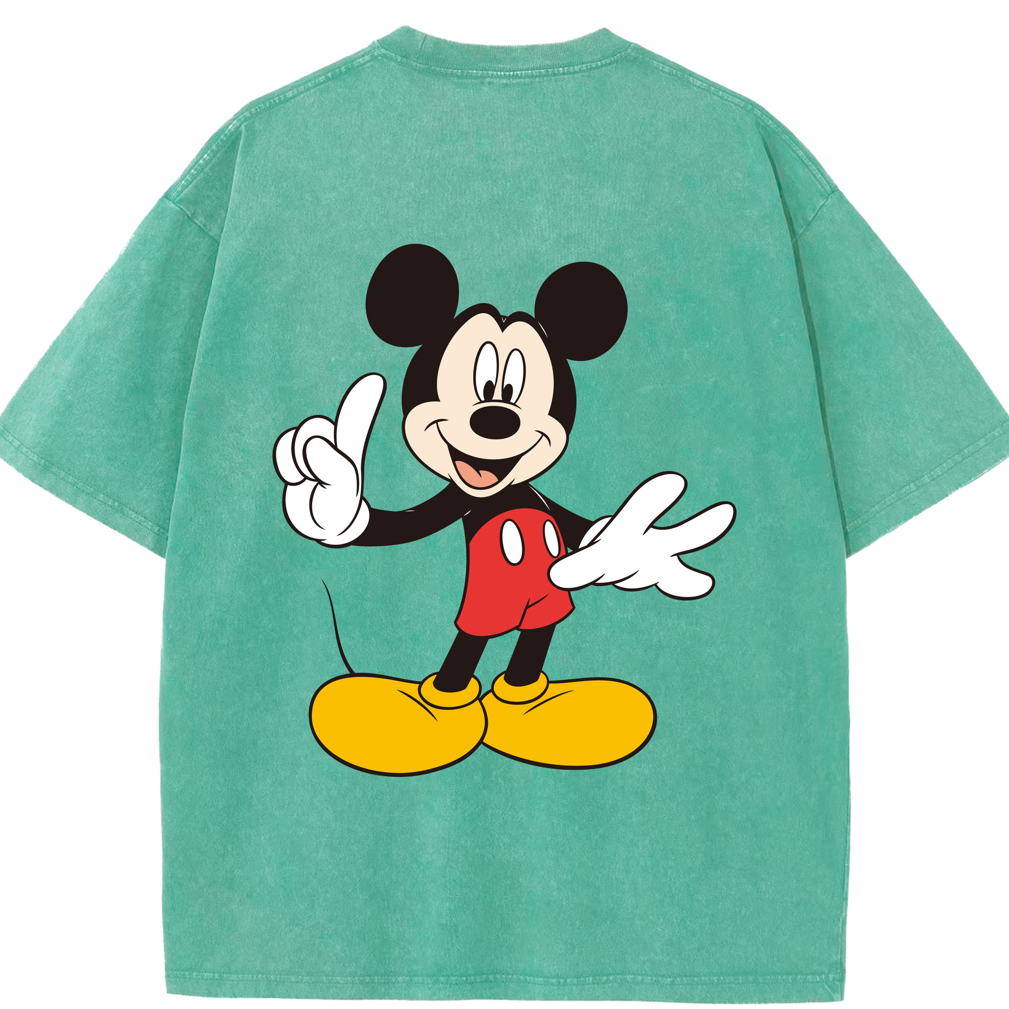 （画像用） ミッキーマウス Mickey Mouse 綿100% ヴィンテージ風 半袖Tシャツ（背面プリント）